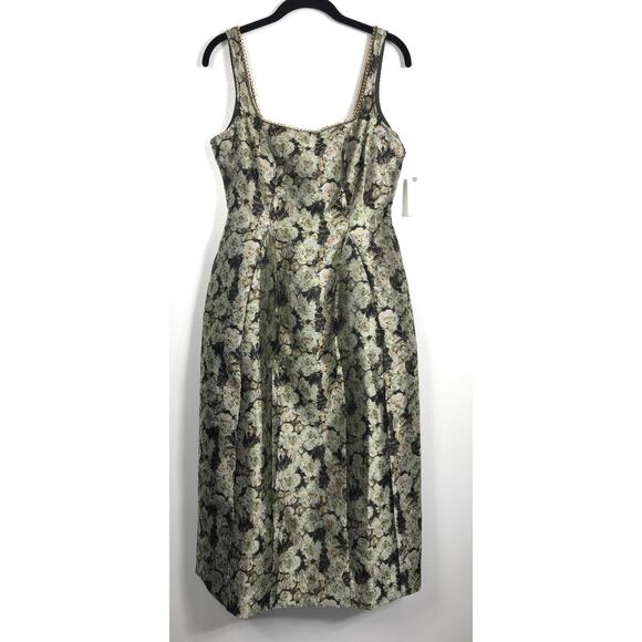 Anthropologie Maeve Sleeveless Fit Flare Midi Dress Square Neck Cocktail Holiday - Picture 2 of 16